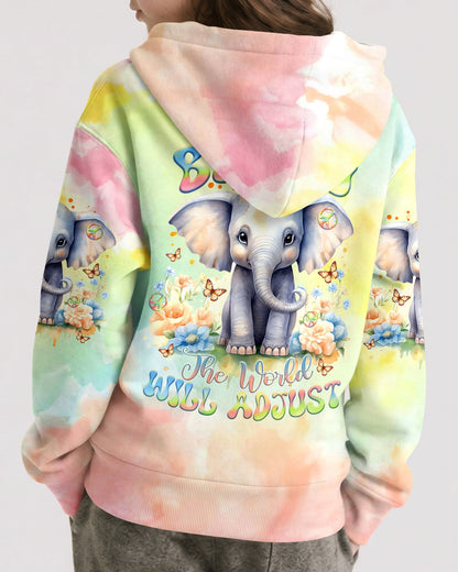 BE YOU THE WORLD WILL ADJUST ELEPHANT KIDS ALL OVER PRINT - TLTR1512234