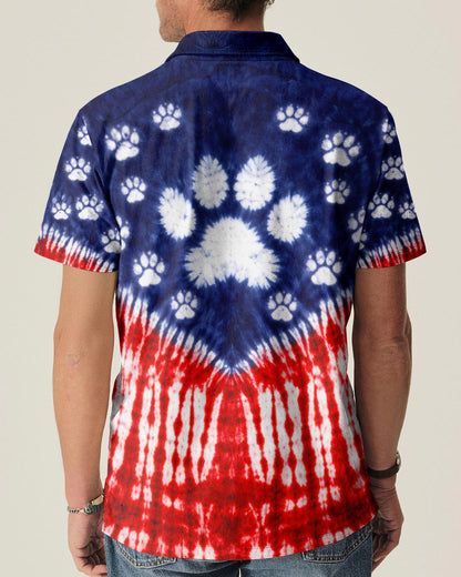 PAW PRINT RED WHITE & BLUE V SWIRL ALL OVER PRINT - TLTW0104263