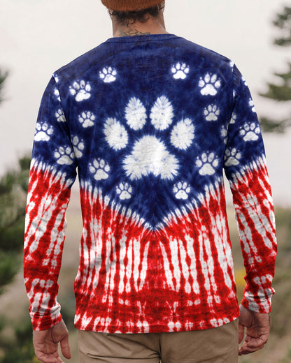 PAW PRINT RED WHITE & BLUE V SWIRL ALL OVER PRINT - TLTW0104263