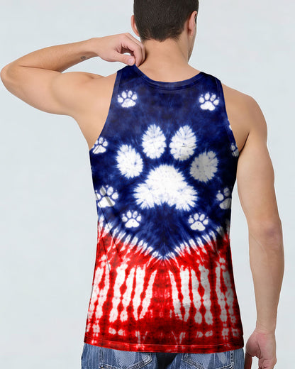 PAW PRINT RED WHITE & BLUE V SWIRL ALL OVER PRINT - TLTW0104263