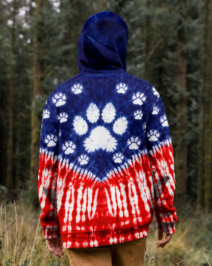PAW PRINT RED WHITE & BLUE V SWIRL ALL OVER PRINT - TLTW0104263