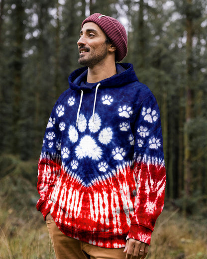 PAW PRINT RED WHITE & BLUE V SWIRL ALL OVER PRINT - TLTW0104263