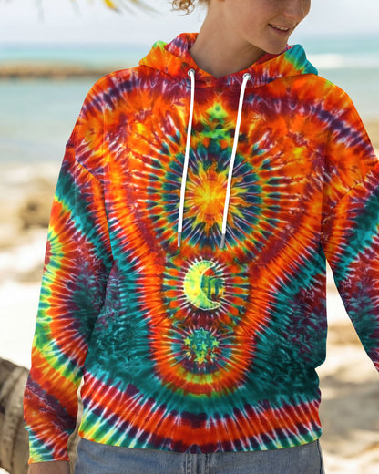 HIPPIE SUN MOON STARS SWIRL ALL OVER PRINT  - TLTW0304263