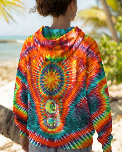 HIPPIE SUN MOON STARS SWIRL ALL OVER PRINT  - TLTW0304263