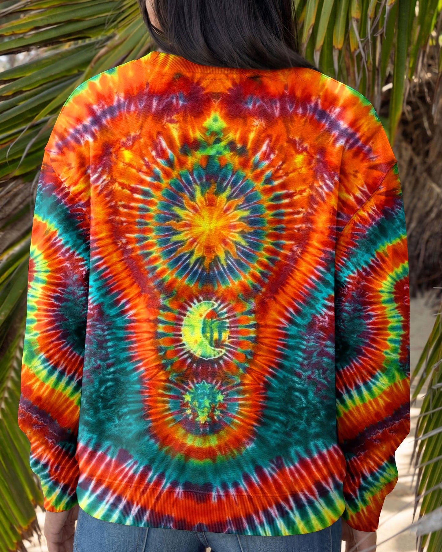 HIPPIE SUN MOON STARS SWIRL ALL OVER PRINT  - TLTW0304263