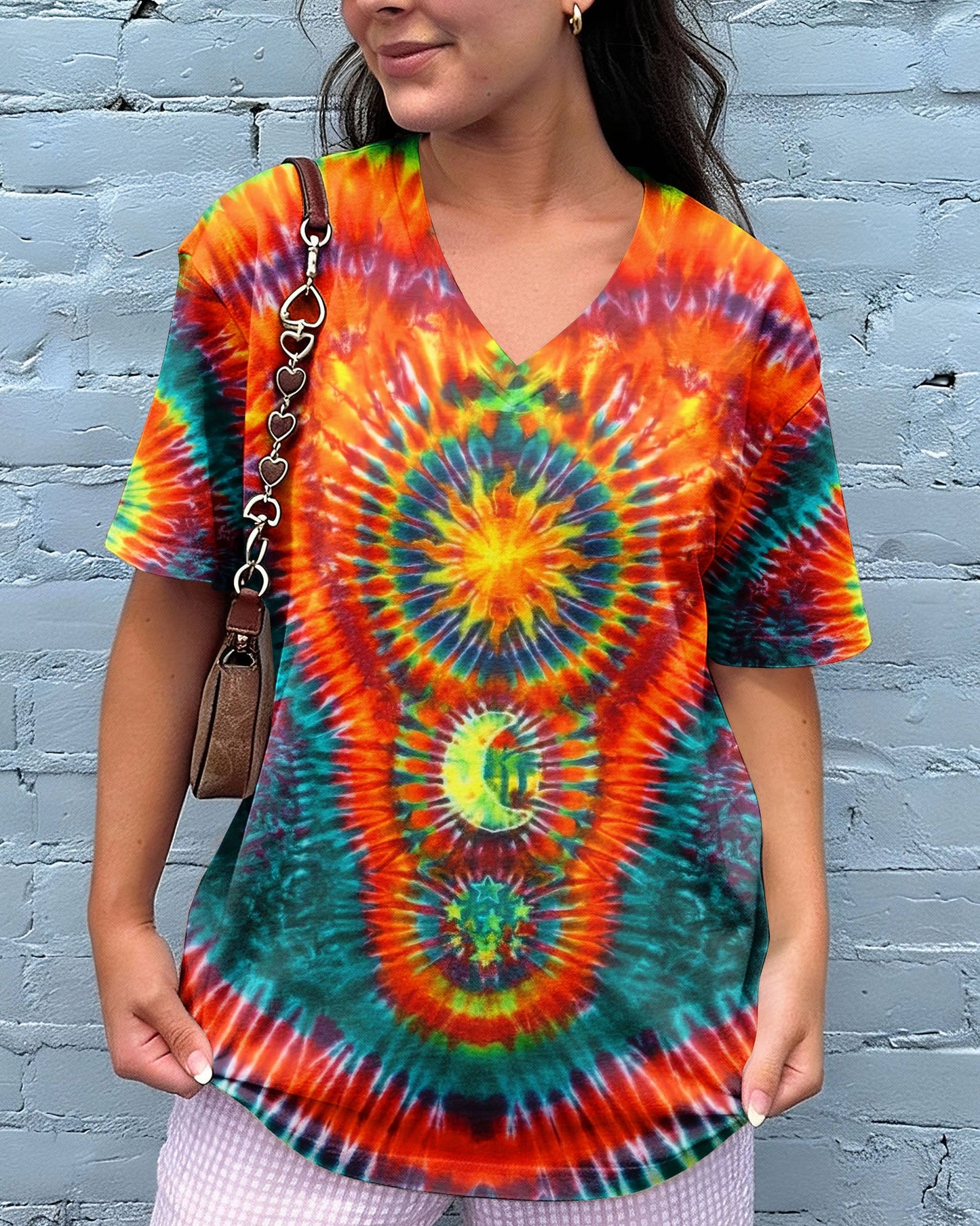 HIPPIE SUN MOON STARS SWIRL ALL OVER PRINT  - TLTW0304263