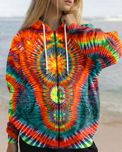 HIPPIE SUN MOON STARS SWIRL ALL OVER PRINT  - TLTW0304263