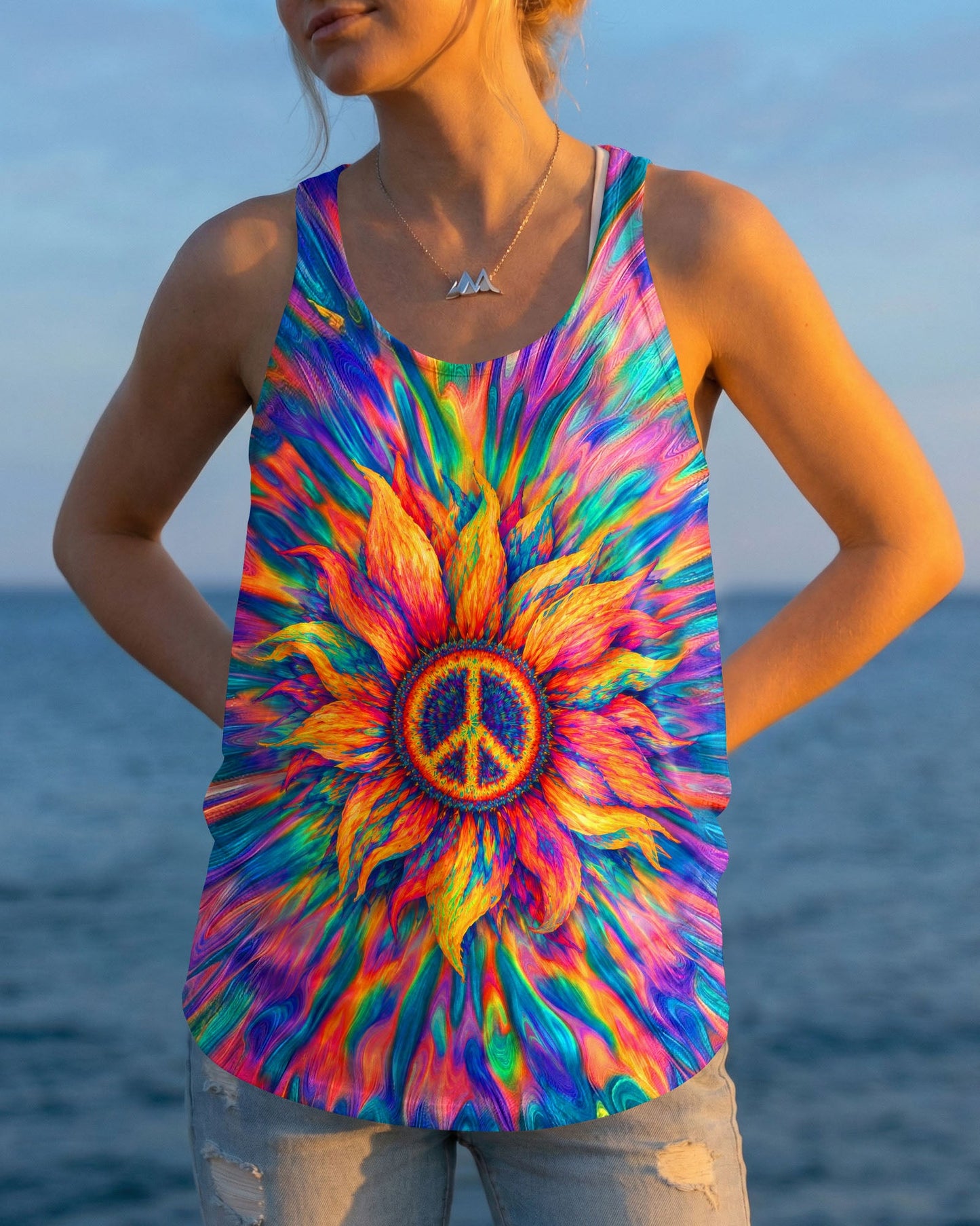 SUNFLOWER PEACE BURST ALL OVER PRINT - TLTW0306263