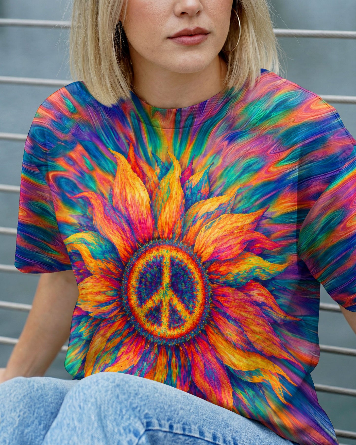 SUNFLOWER PEACE BURST ALL OVER PRINT - TLTW0306263