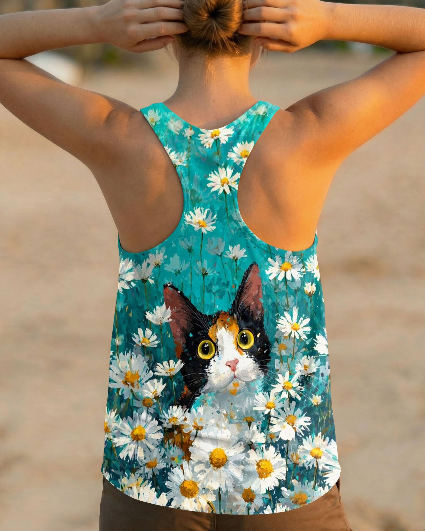 WHISPER WORDS OF WISDOM LET IT BE CAT DAISIES ALL OVER PRINT - TLTW0505261