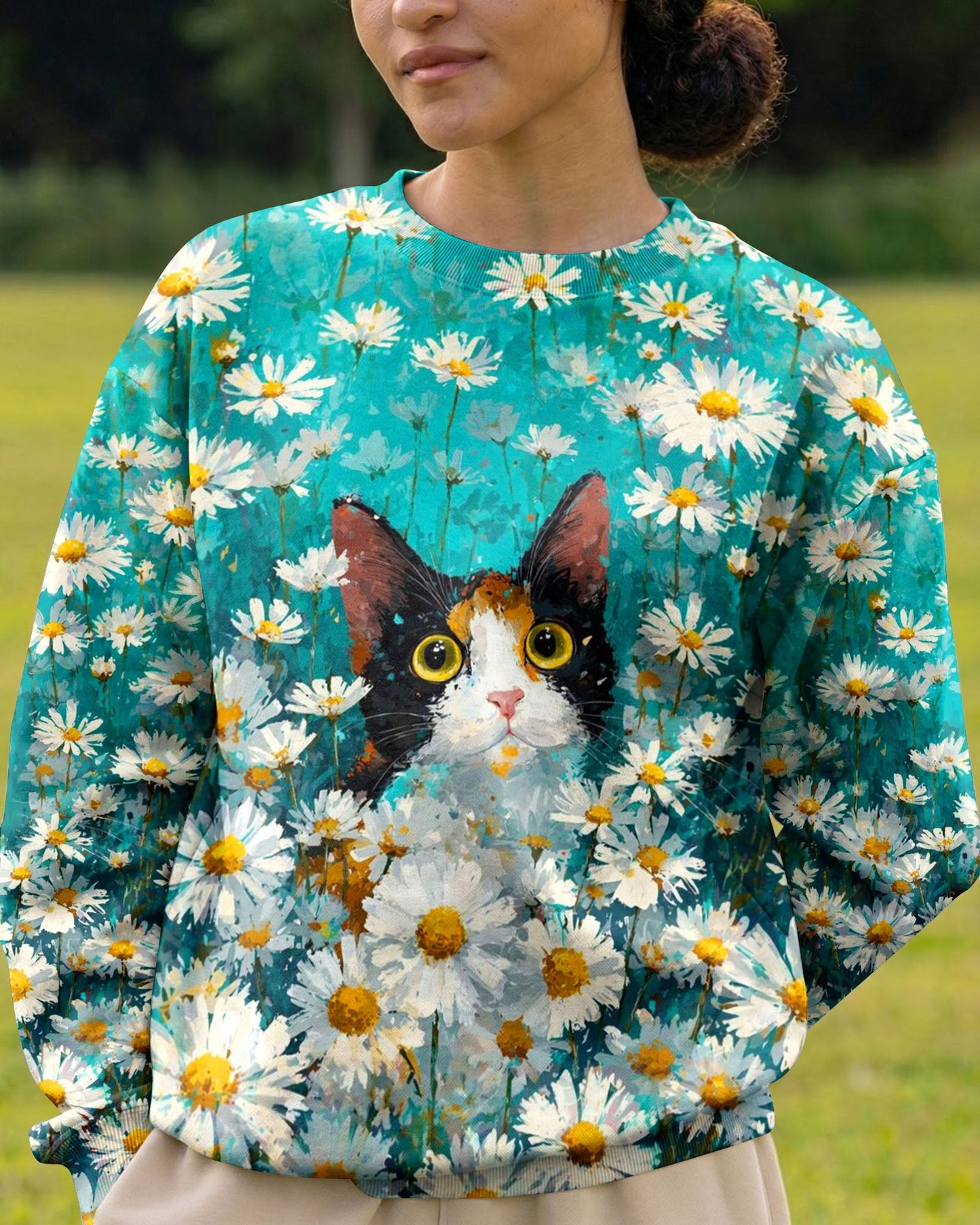 WHISPER WORDS OF WISDOM LET IT BE CAT DAISIES ALL OVER PRINT - TLTW0505261