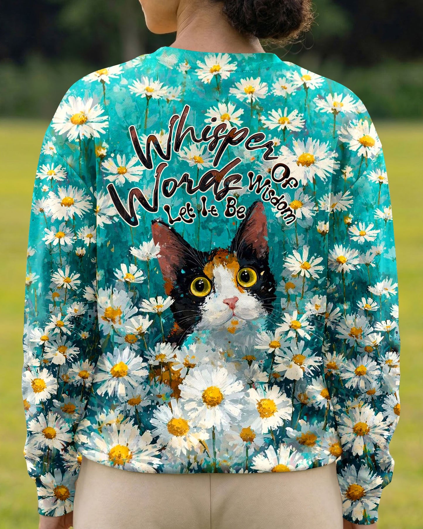 WHISPER WORDS OF WISDOM LET IT BE CAT DAISIES ALL OVER PRINT - TLTW0505261
