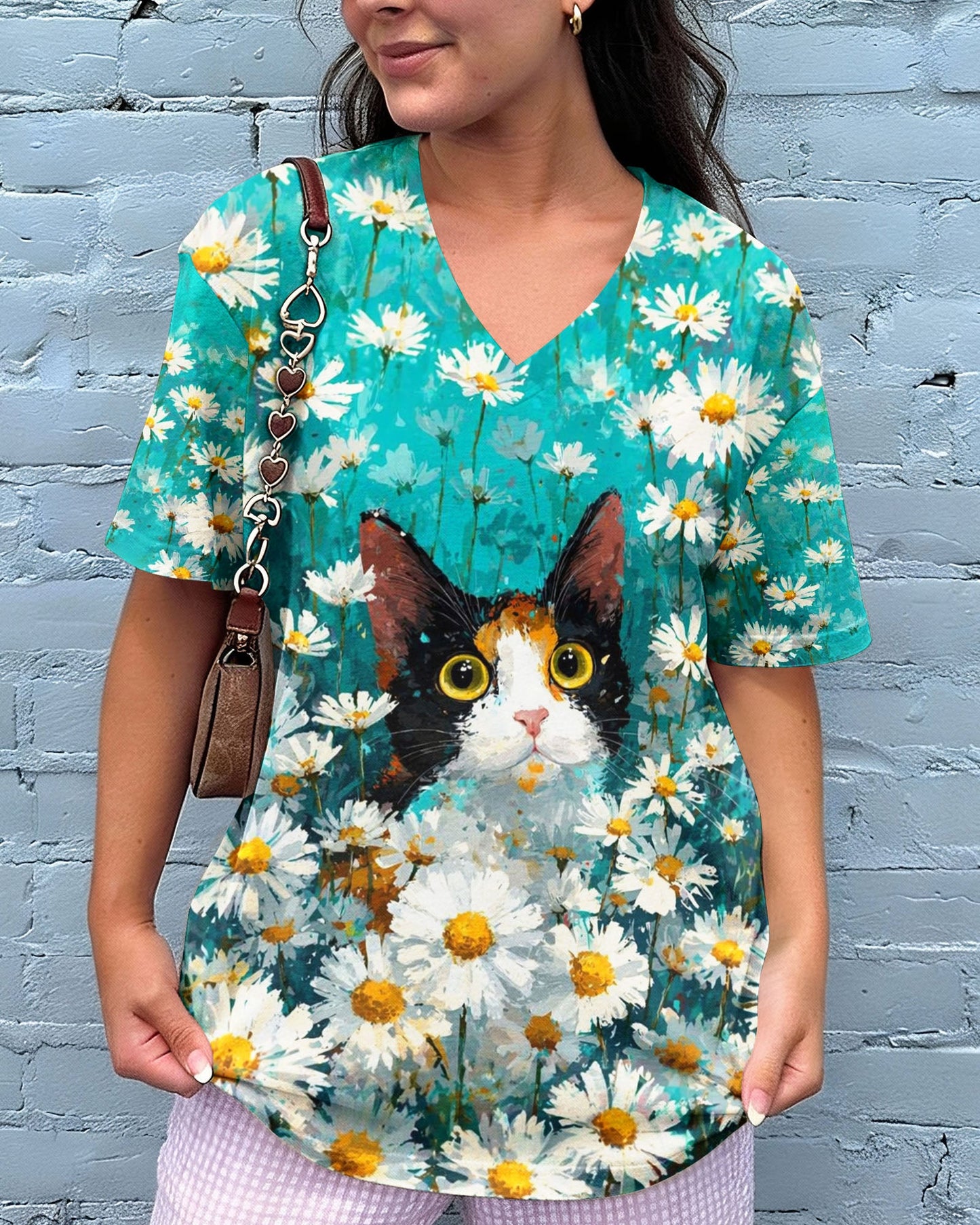 WHISPER WORDS OF WISDOM LET IT BE CAT DAISIES ALL OVER PRINT - TLTW0505261