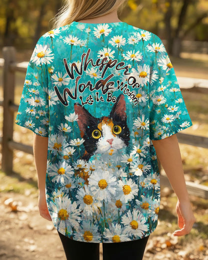 WHISPER WORDS OF WISDOM LET IT BE CAT DAISIES ALL OVER PRINT - TLTW0505261