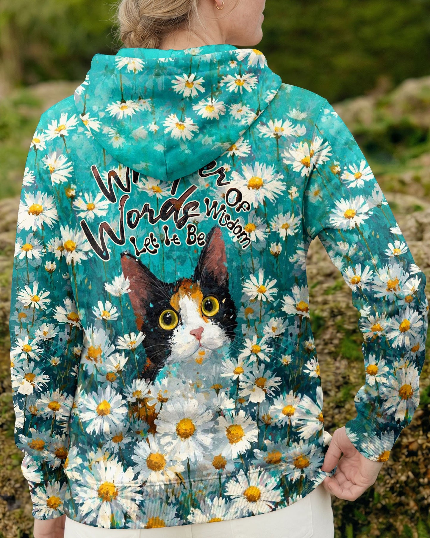 WHISPER WORDS OF WISDOM LET IT BE CAT DAISIES ALL OVER PRINT - TLTW0505261