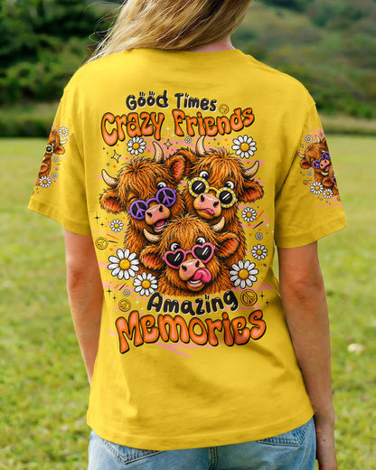 GOOD TIMES CRAZY FRIEND HIGHLAND COW ALL OVER PRINT - TLTW0807261