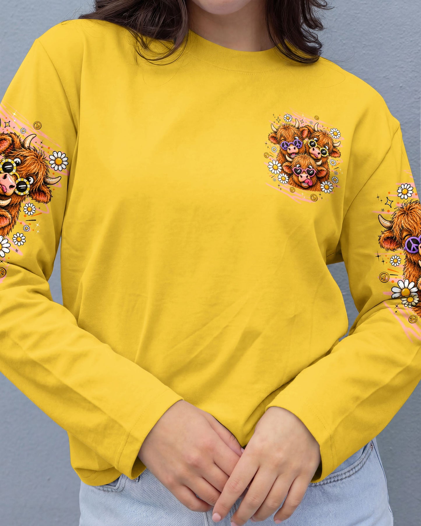 GOOD TIMES CRAZY FRIEND HIGHLAND COW ALL OVER PRINT - TLTW0807261