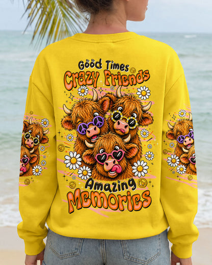 GOOD TIMES CRAZY FRIEND HIGHLAND COW ALL OVER PRINT - TLTW0807261