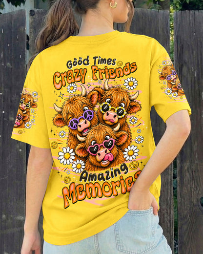 GOOD TIMES CRAZY FRIEND HIGHLAND COW ALL OVER PRINT - TLTW0807261