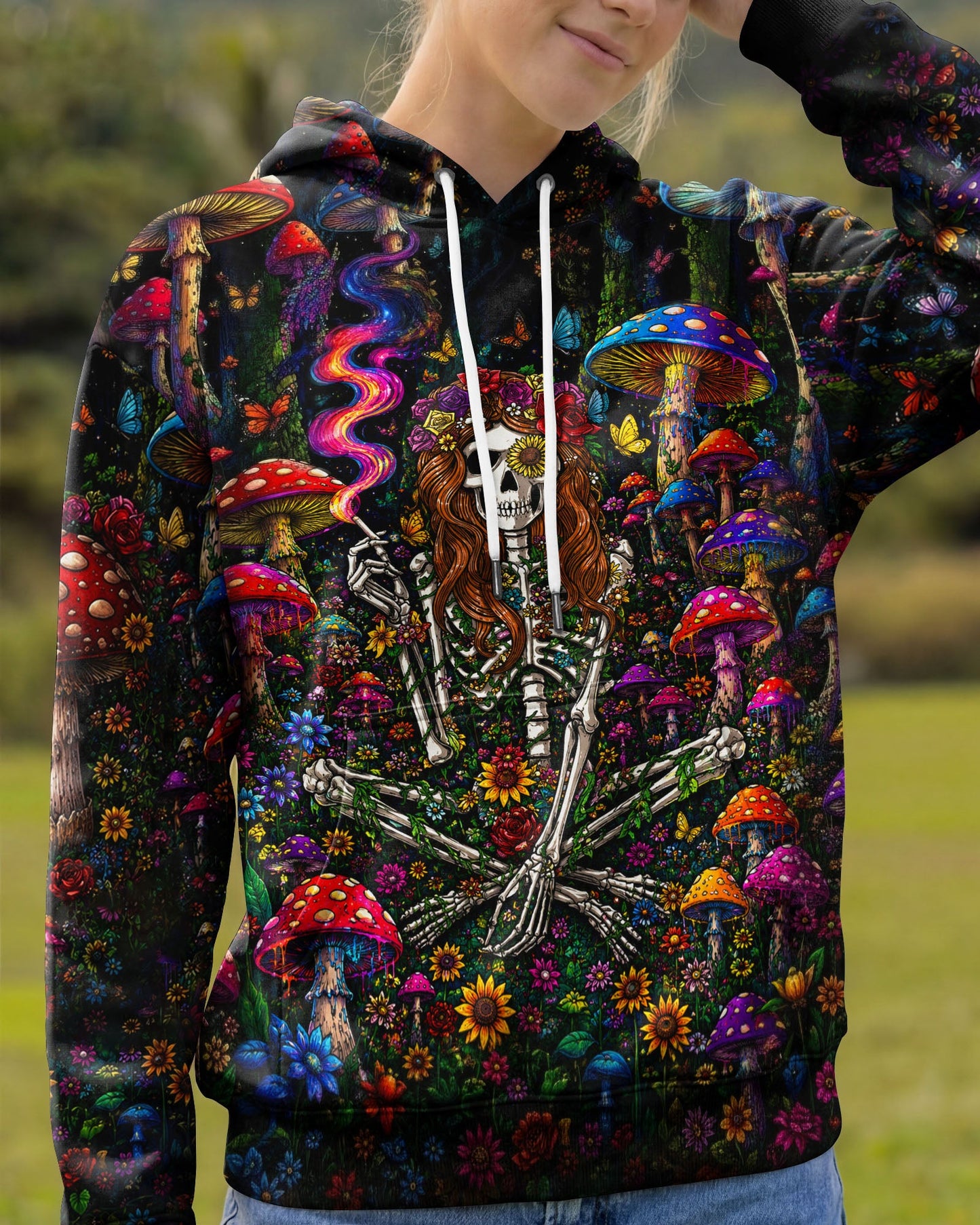 HIPPIE SKELETON SKULL MUSHROOM ALL OVER PRINT - TLTW1105262