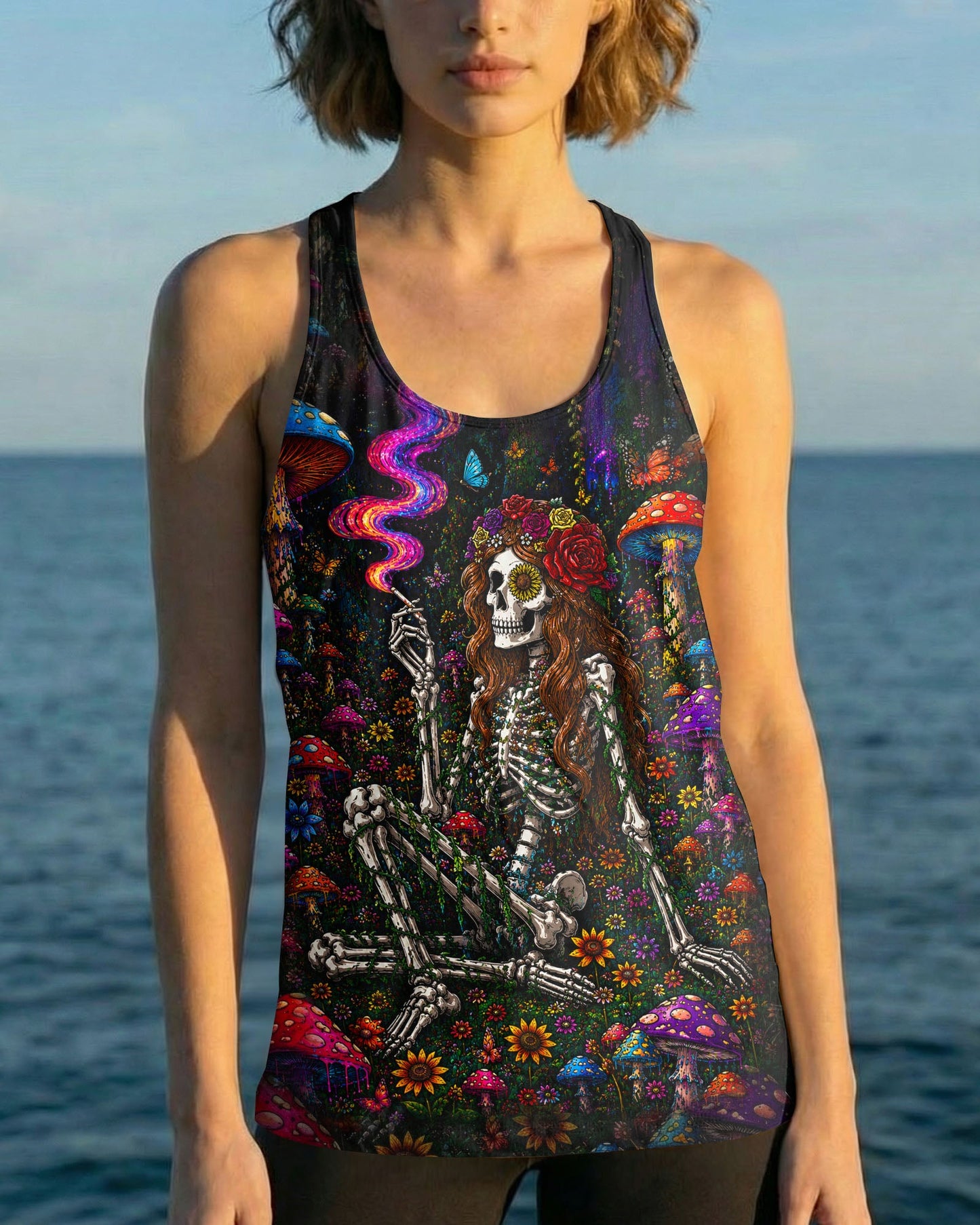 HIPPIE SKELETON SKULL MUSHROOM ALL OVER PRINT - TLTW1105262