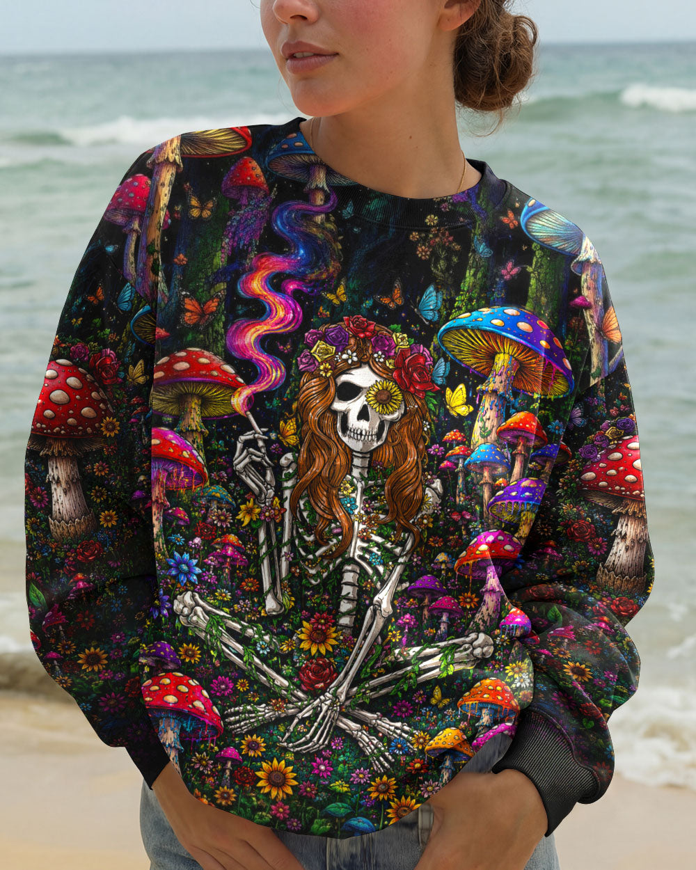 HIPPIE SKELETON SKULL MUSHROOM ALL OVER PRINT - TLTW1105262