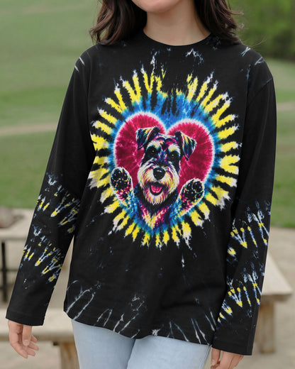 SCHNAUZER DOG HEART SWIRL ALL OVER PRINT  - TLTW11605262