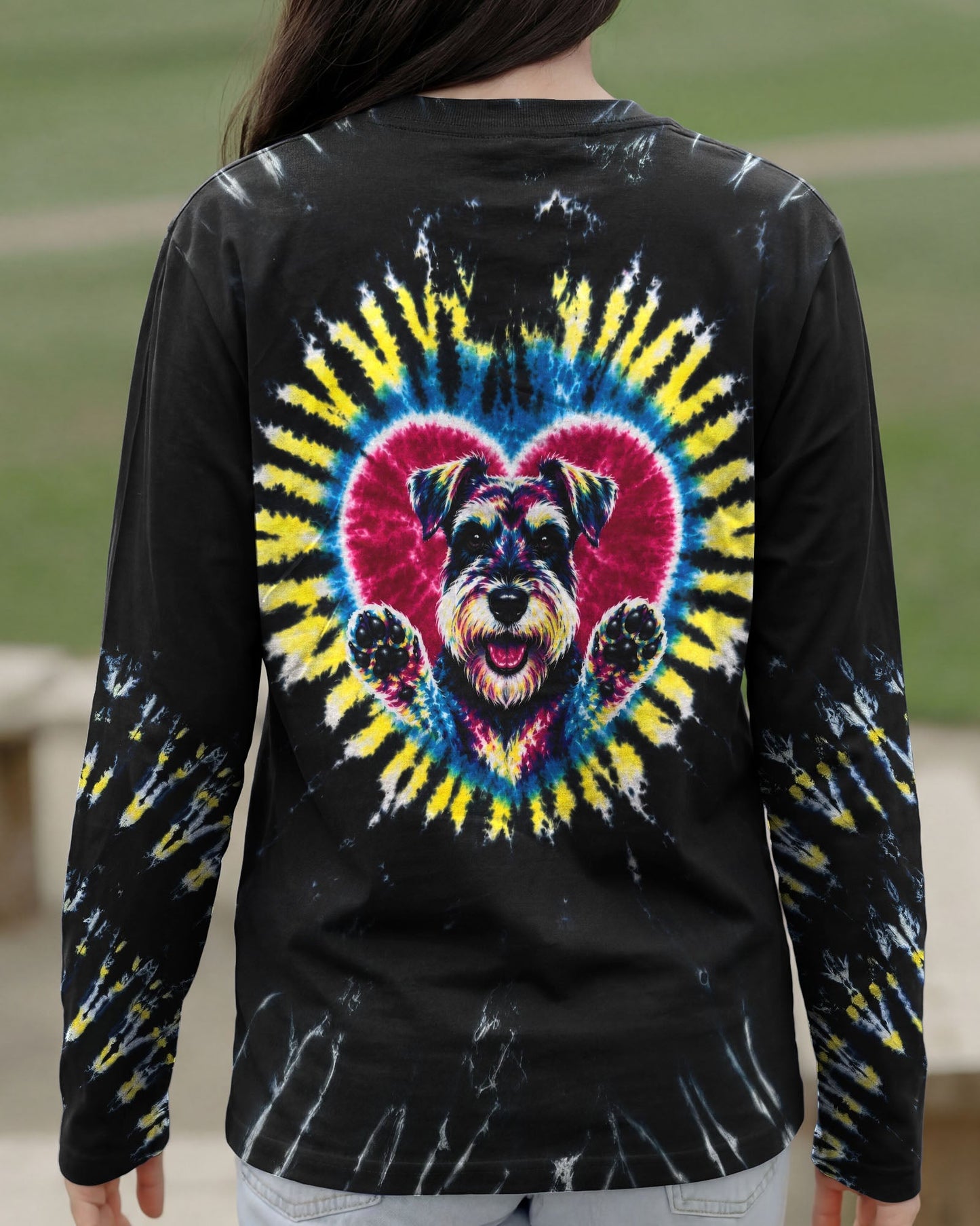 SCHNAUZER DOG HEART SWIRL ALL OVER PRINT  - TLTW11605262