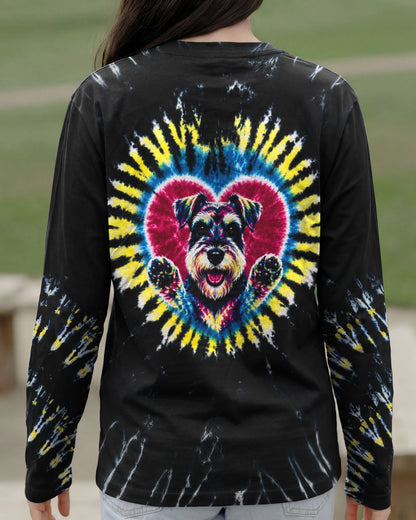 SCHNAUZER DOG HEART SWIRL ALL OVER PRINT  - TLTW11605262