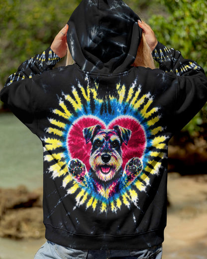 SCHNAUZER DOG HEART SWIRL ALL OVER PRINT  - TLTW11605262