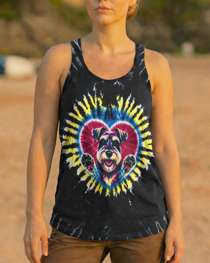 SCHNAUZER DOG HEART SWIRL ALL OVER PRINT  - TLTW11605262