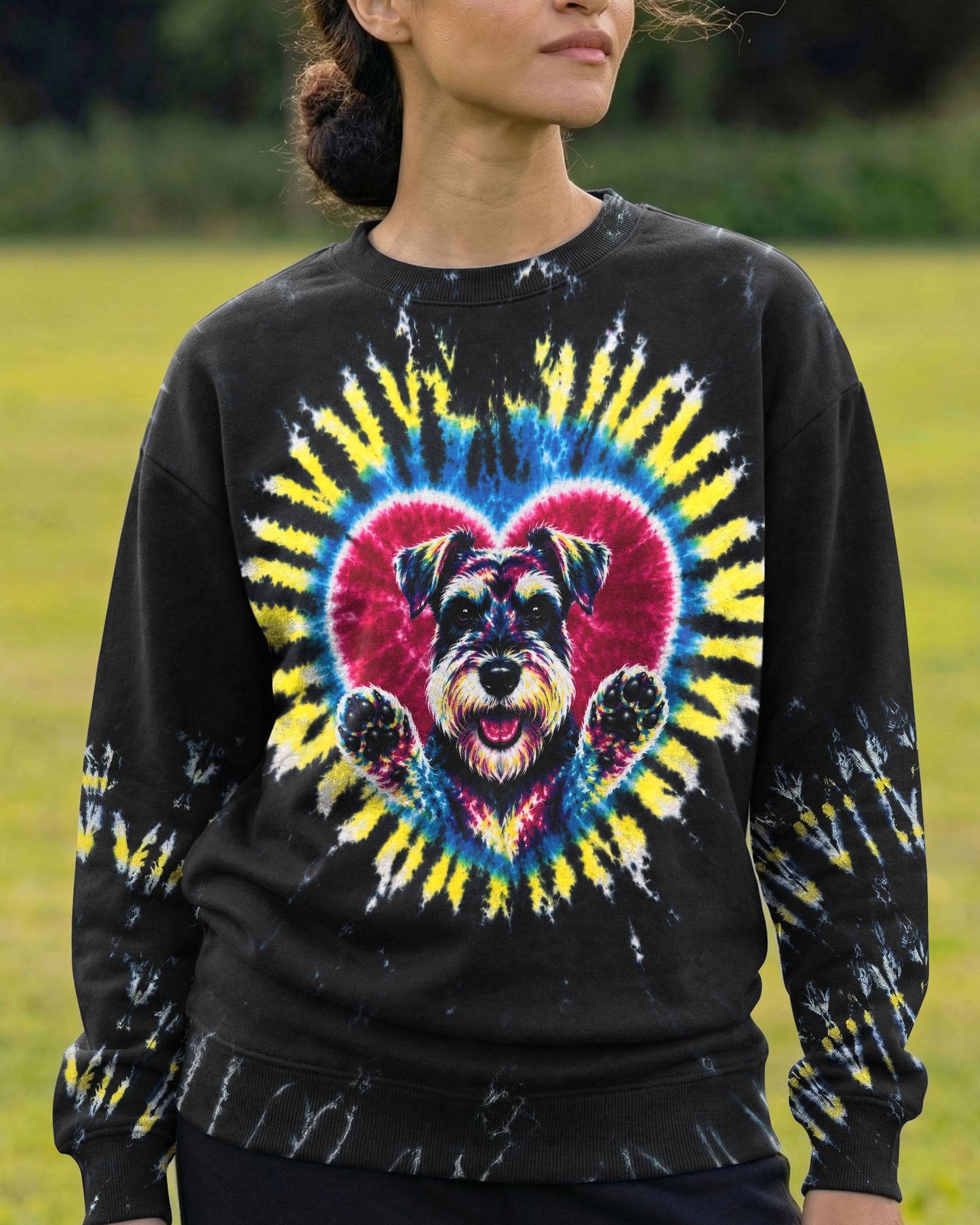 SCHNAUZER DOG HEART SWIRL ALL OVER PRINT  - TLTW11605262