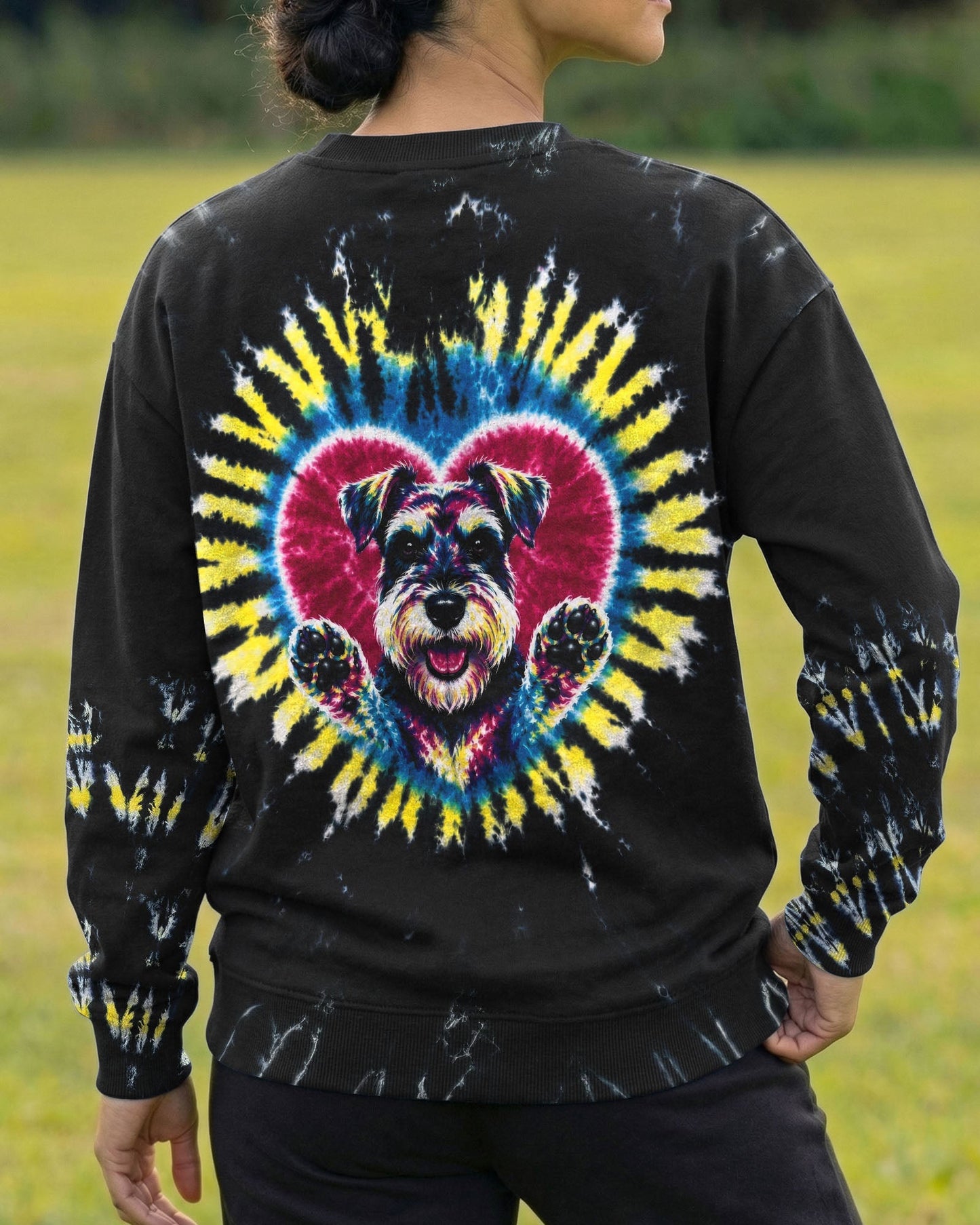 SCHNAUZER DOG HEART SWIRL ALL OVER PRINT  - TLTW11605262