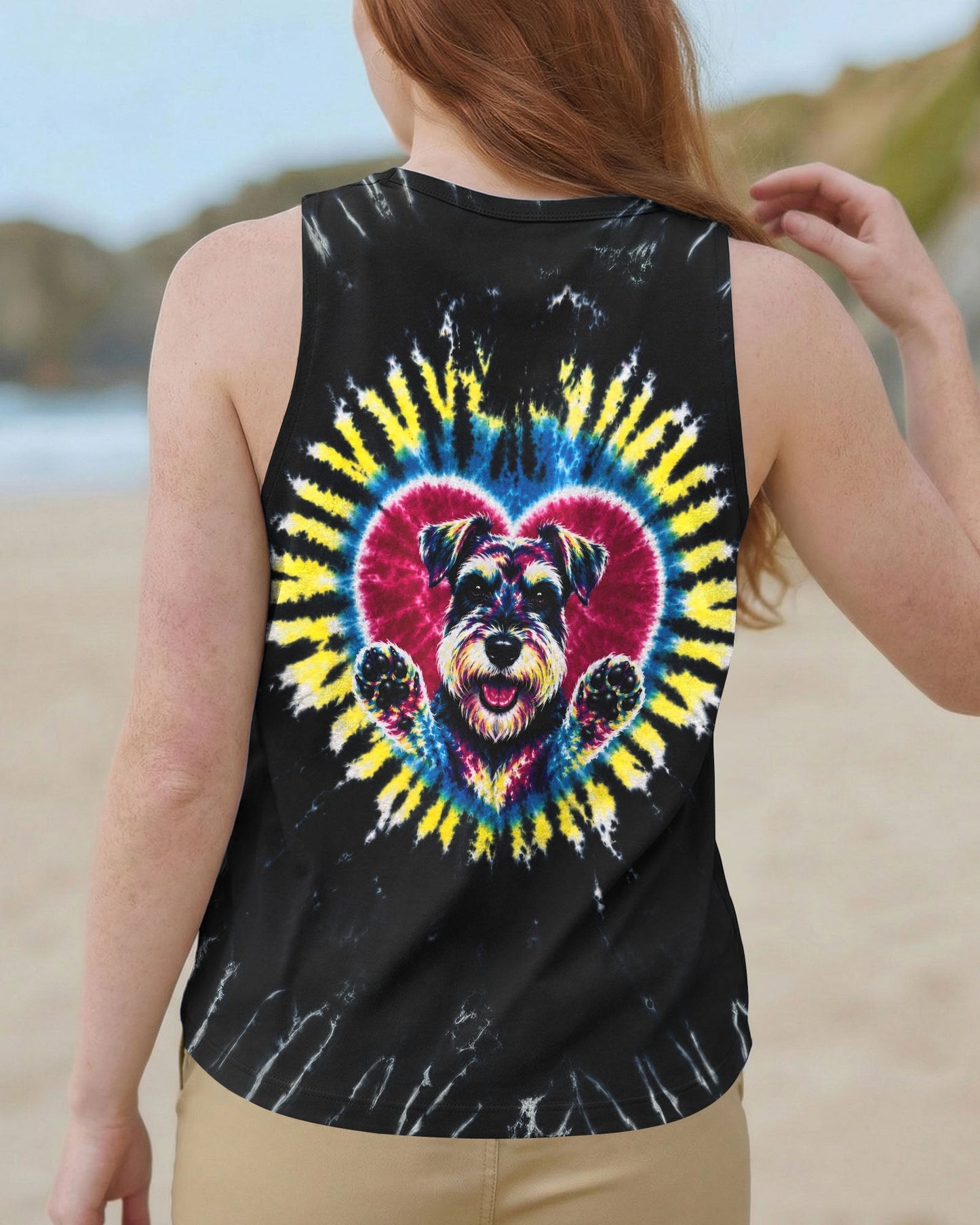 SCHNAUZER DOG HEART SWIRL ALL OVER PRINT  - TLTW11605262
