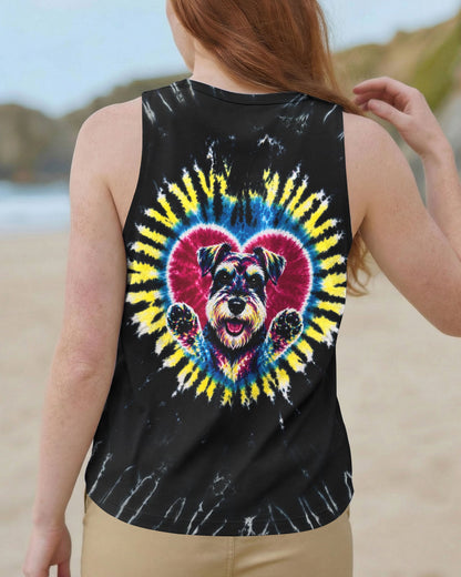 SCHNAUZER DOG HEART SWIRL ALL OVER PRINT  - TLTW11605262