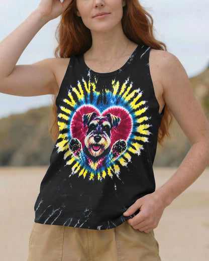 SCHNAUZER DOG HEART SWIRL ALL OVER PRINT  - TLTW11605262