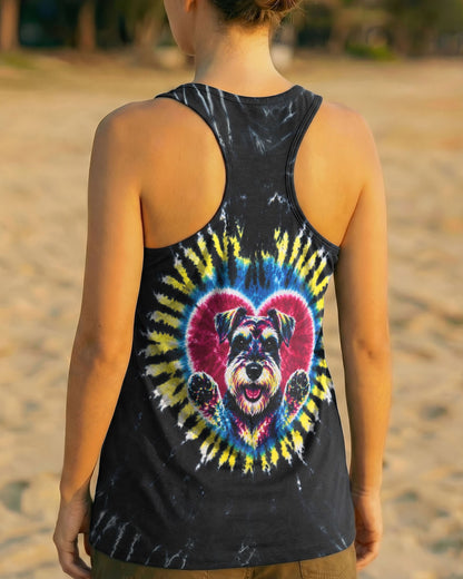 SCHNAUZER DOG HEART SWIRL ALL OVER PRINT  - TLTW11605262