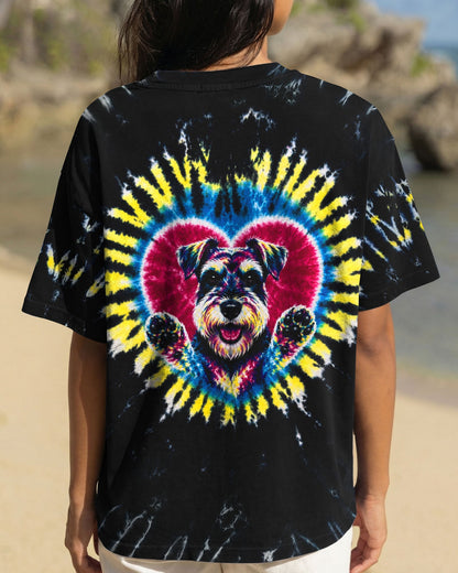 SCHNAUZER DOG HEART SWIRL ALL OVER PRINT  - TLTW11605262
