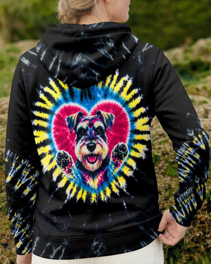 SCHNAUZER DOG HEART SWIRL ALL OVER PRINT  - TLTW11605262
