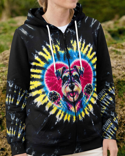SCHNAUZER DOG HEART SWIRL ALL OVER PRINT  - TLTW11605262