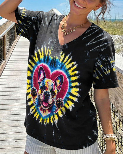 FRENCH BULLDOG HEART SWIRL ALL OVER PRINT  - TLTW1405262
