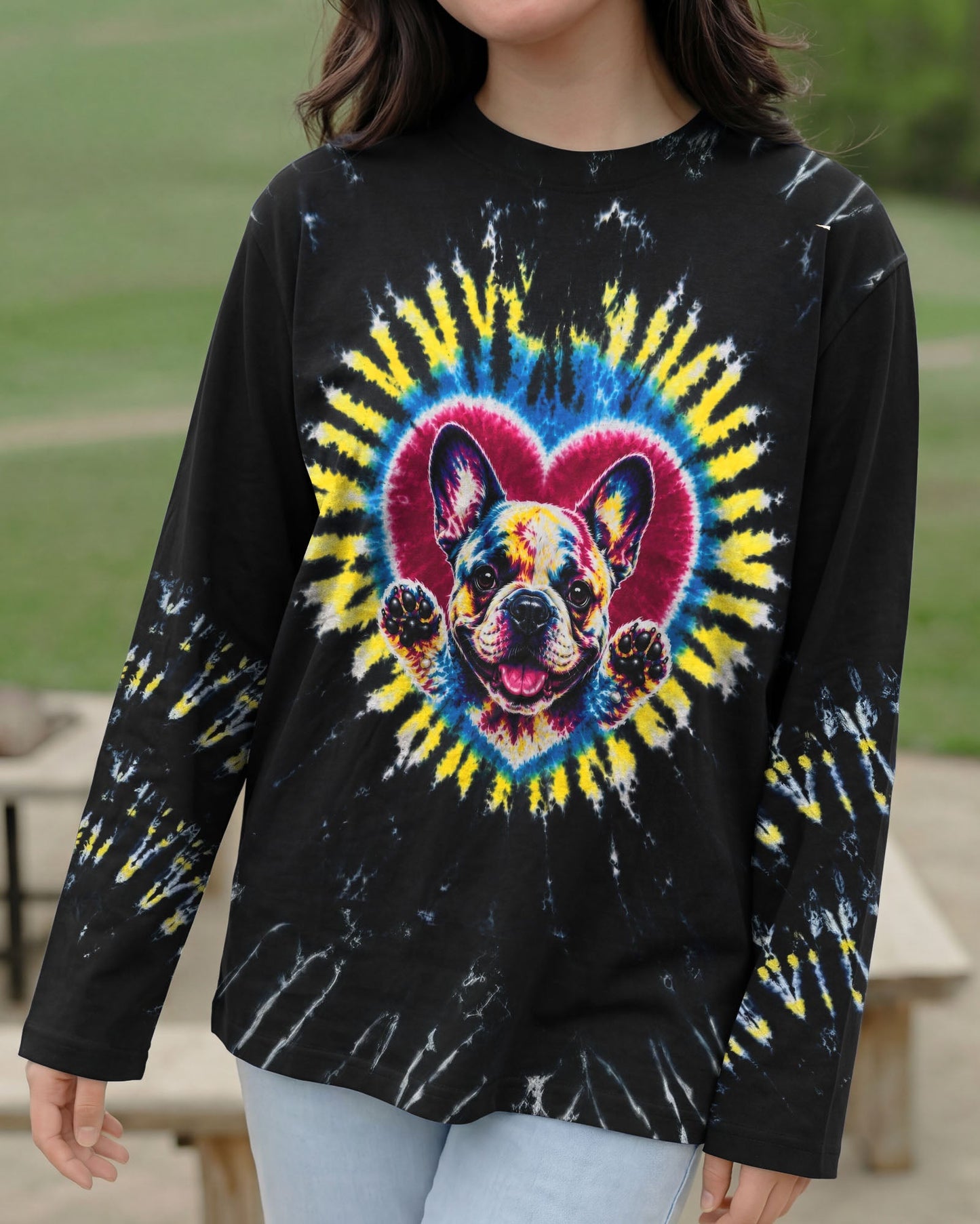 FRENCH BULLDOG HEART SWIRL ALL OVER PRINT  - TLTW1405262