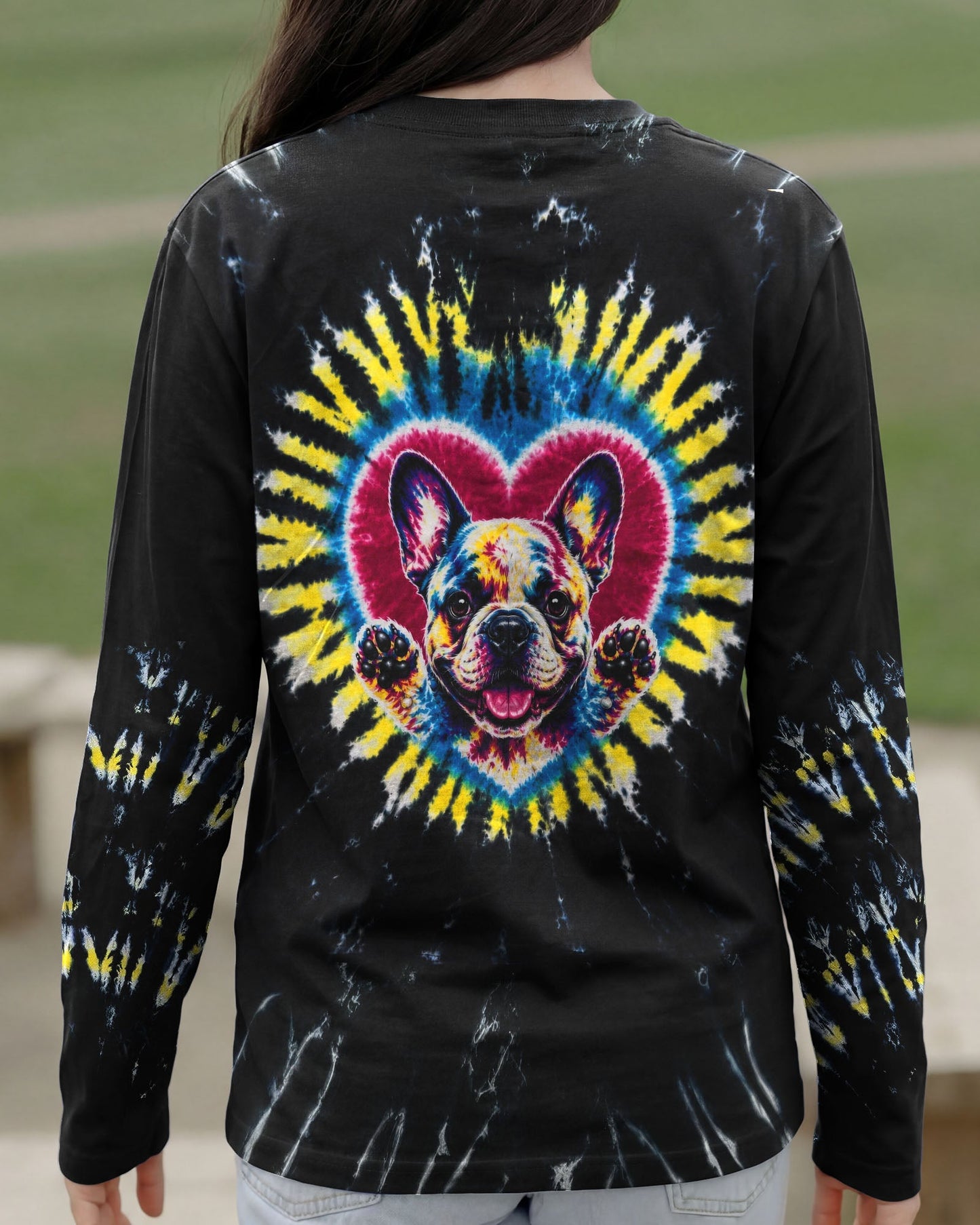 FRENCH BULLDOG HEART SWIRL ALL OVER PRINT  - TLTW1405262