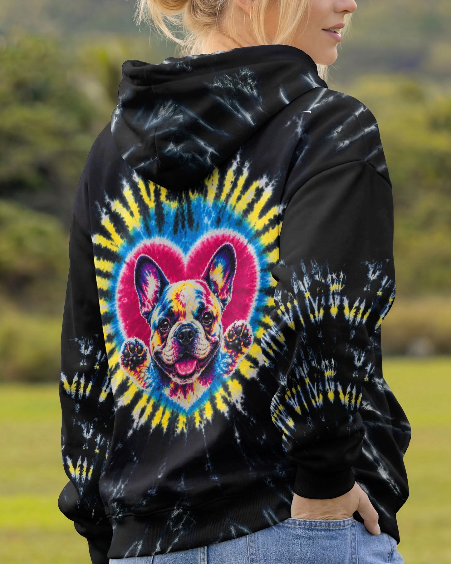 FRENCH BULLDOG HEART SWIRL ALL OVER PRINT  - TLTW1405262