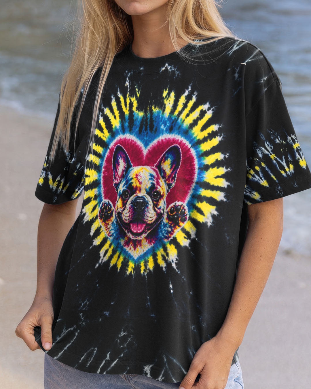 FRENCH BULLDOG HEART SWIRL ALL OVER PRINT  - TLTW1405262