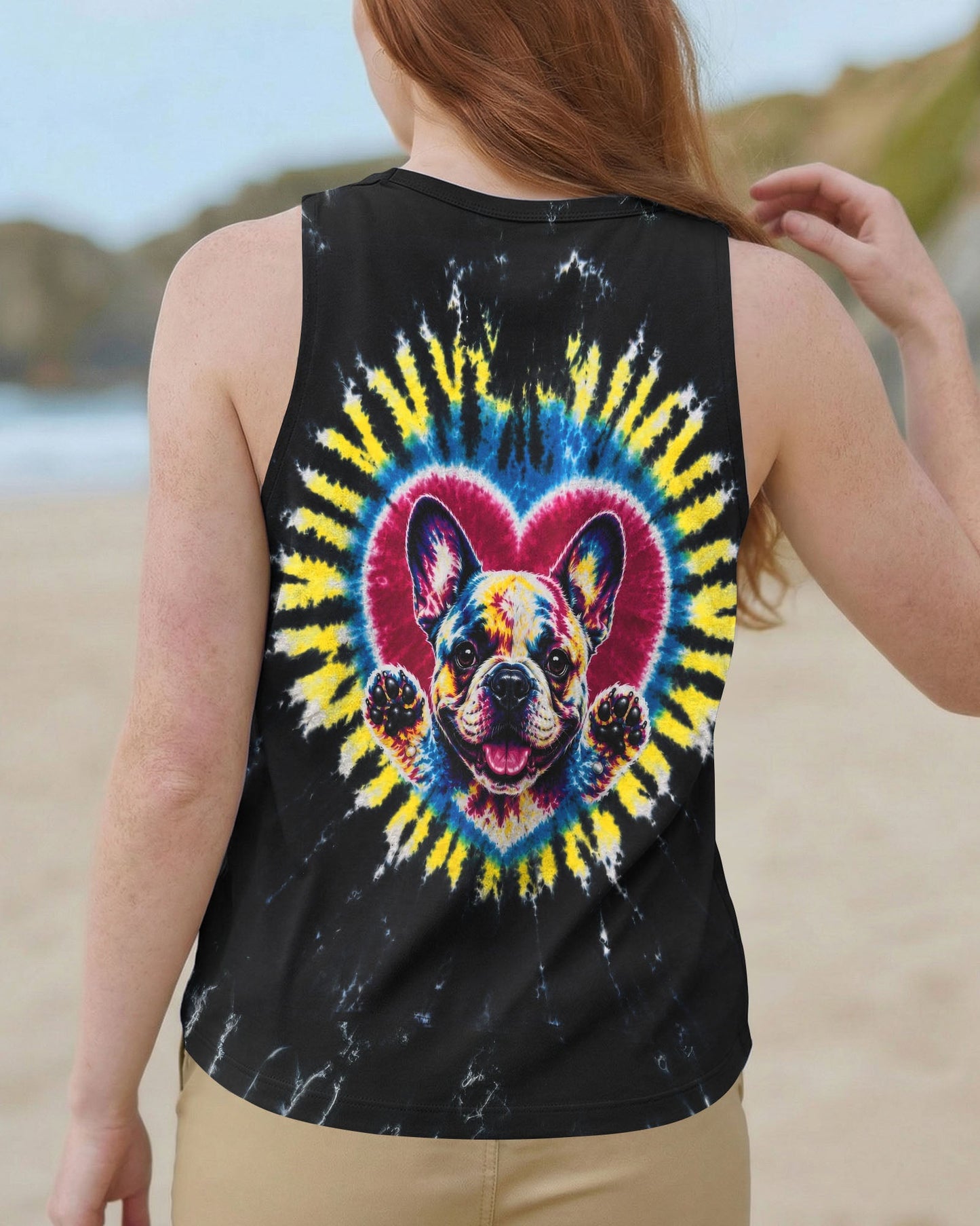 FRENCH BULLDOG HEART SWIRL ALL OVER PRINT  - TLTW1405262