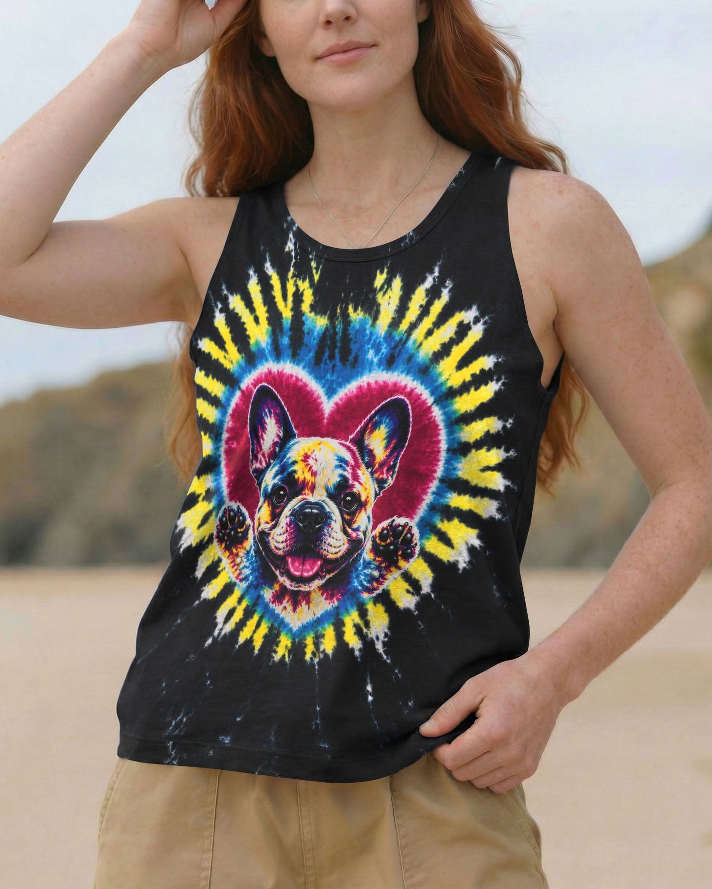 FRENCH BULLDOG HEART SWIRL ALL OVER PRINT  - TLTW1405262