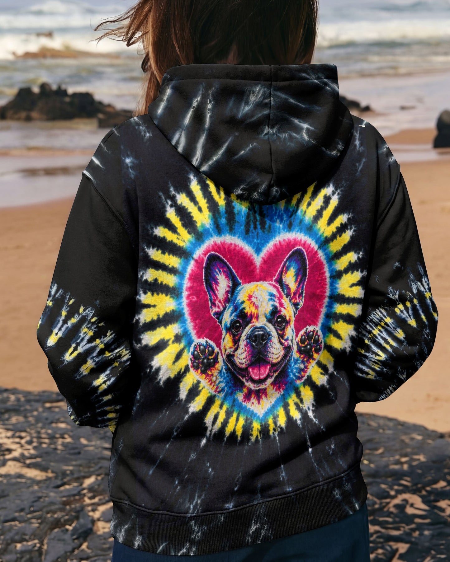 FRENCH BULLDOG HEART SWIRL ALL OVER PRINT  - TLTW1405262