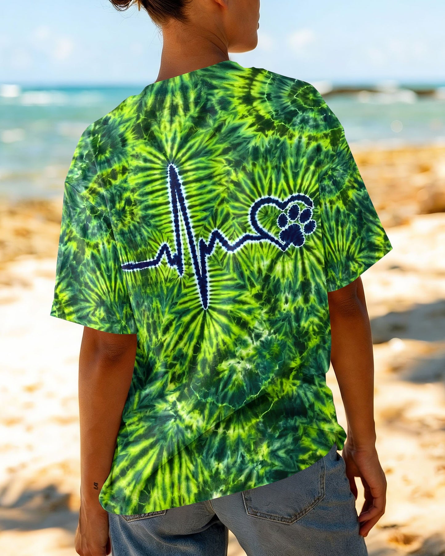 HEARTBEAT PAW PRINT BURST ALL OVER PRINT  - TLTW1506264