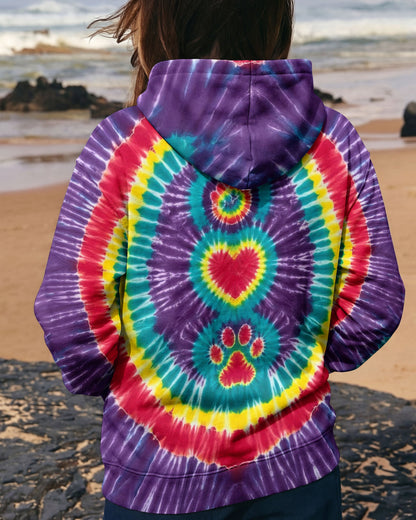 PEACE HAND LOVE PAW PRINT PURPLE ALL OVER PRINT  - TLTW1604261